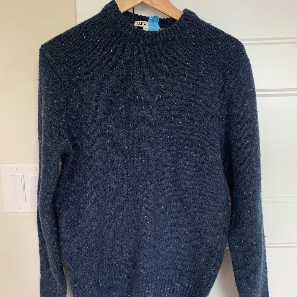 Alex Mill crewneck sweater - blue marled wool, XS